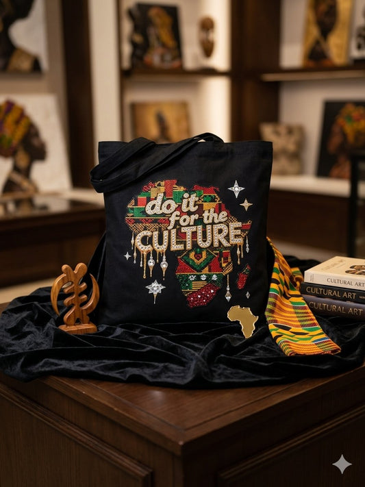 Do it for the culture, Juneteenth canvas tote bag