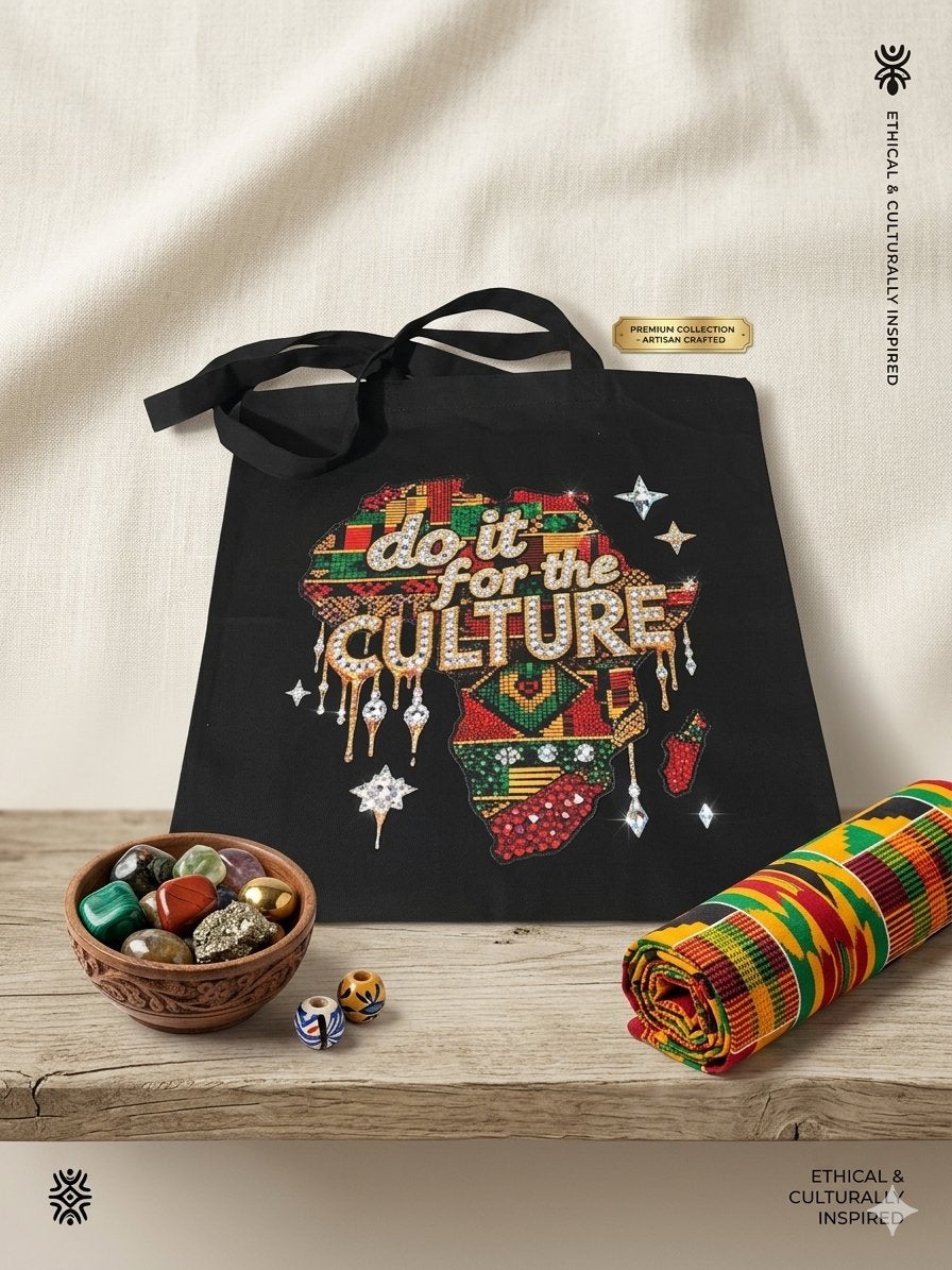 Do it for the culture, Juneteenth canvas tote bag