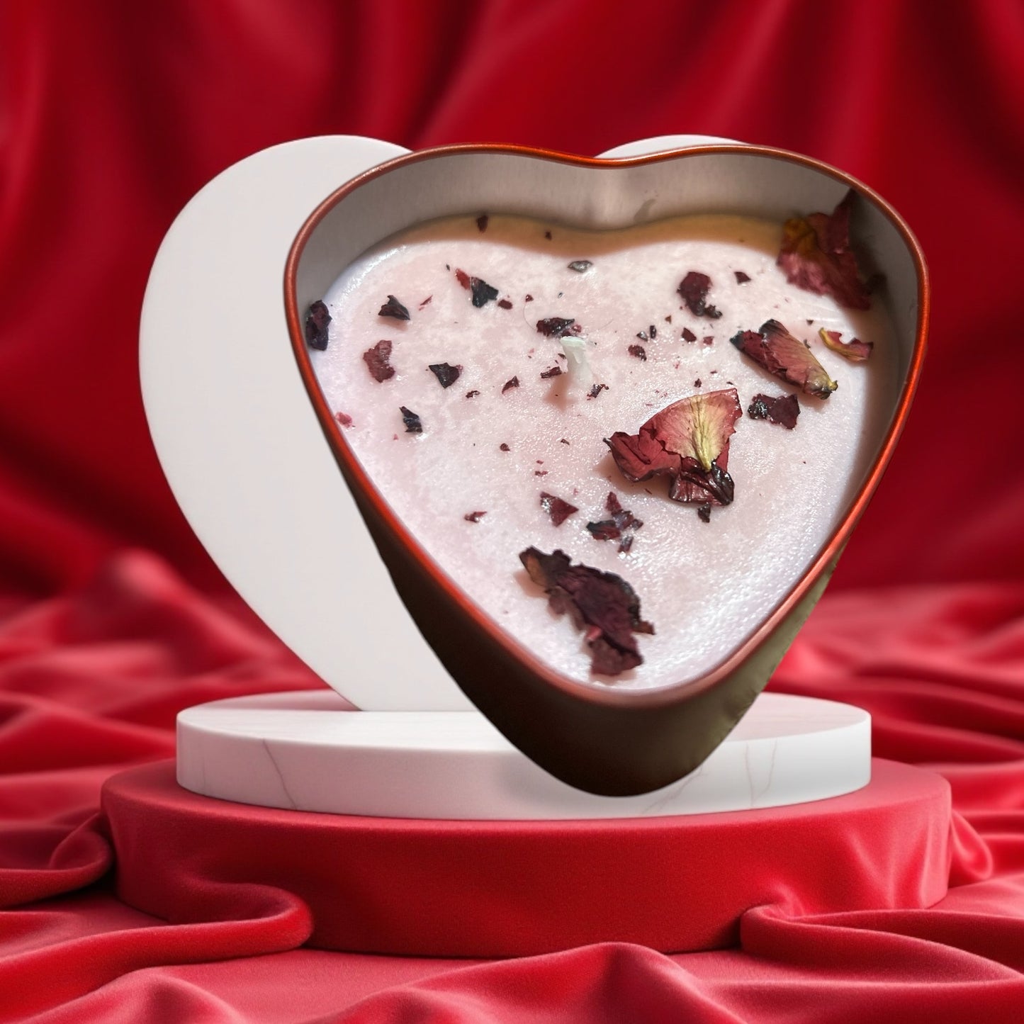 Watermelon scented heart candle 6.5 oz.  100% soy double wick.