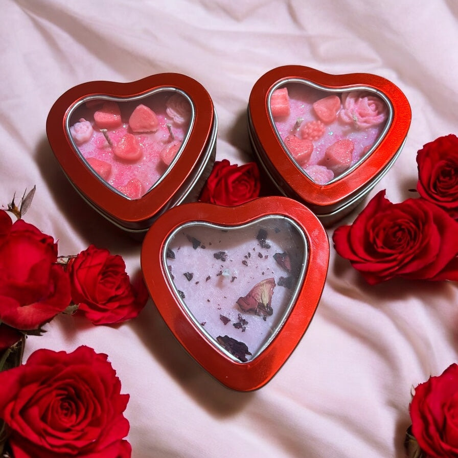 Watermelon scented heart candle 6.5 oz.  100% soy double wick.